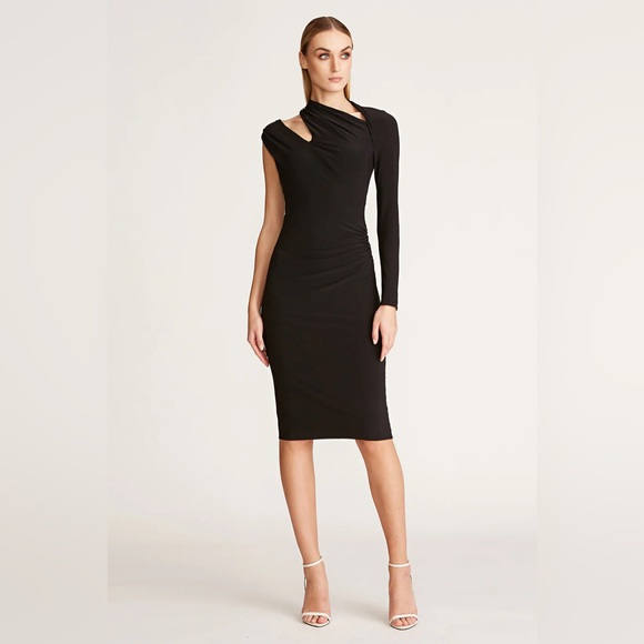 HALSTON EVELYN STRETCH JERSEY DRESS - Picture 1 of 8